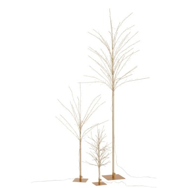 Arbre dénudé doré avec LED – Médium, H99 cm