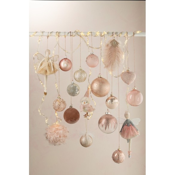 Boule de Noël rose personnalisable – Ø12 cm