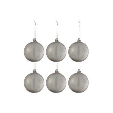 Boule de Noël grise  personnalisable – Ø8 cm