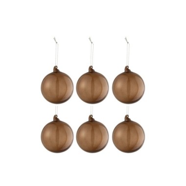 Boule de Noël marron personnalisable – Ø8 cm
