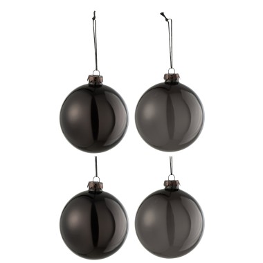 Boule de Noël noire brillante  personnalisable – Ø10 cm