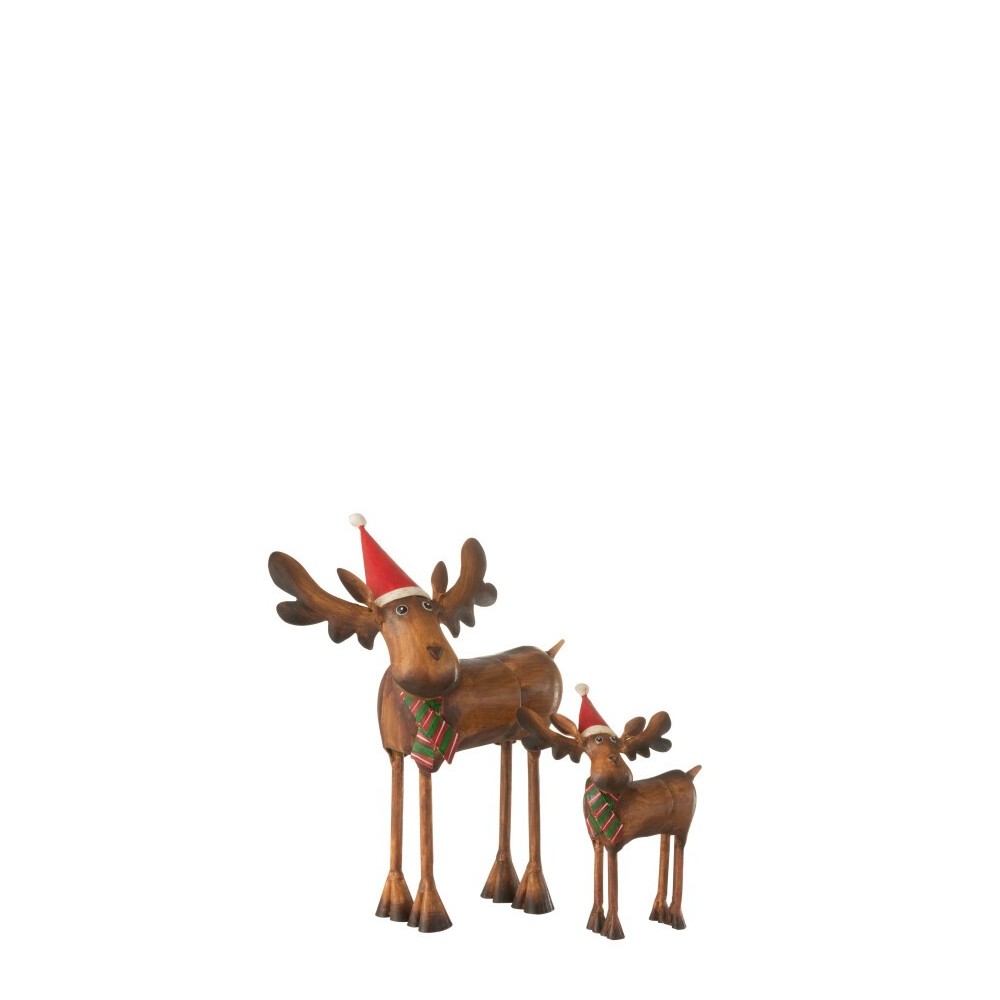 Élan avec Chapeau de Noël – Acier Mix Large