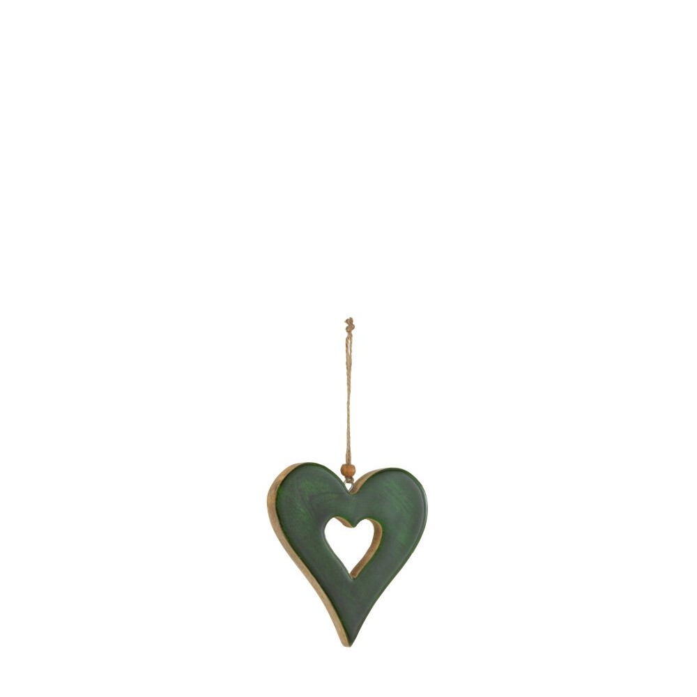 Suspension Cœur en Bois Vert – Small Suspension Cœur en Bois Vert – Small