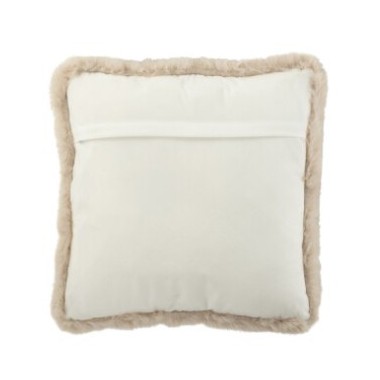 Coussin décoratif 45x45 cm – Motif Chat – Bords en Fourrure