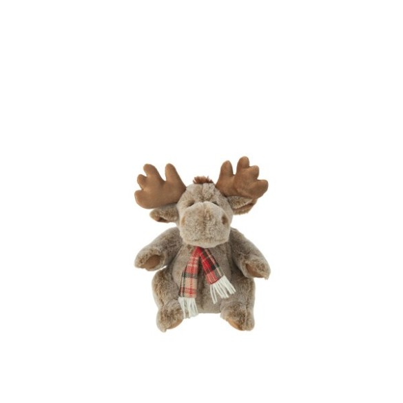 Renne avec écharpe – Small, peluche marron