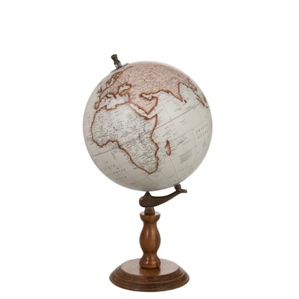 Globe sur pied – Blanc et naturel, L, 32×32×54 cm