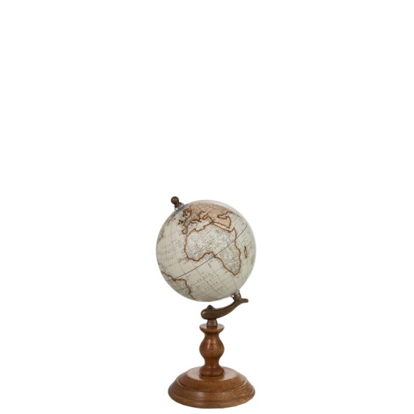 Globe sur pied – Blanc et naturel, S, 15×15×28 cm