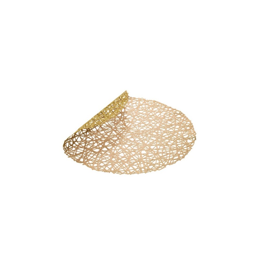 Set de table à trous – Doré brillant, Ø39 cm