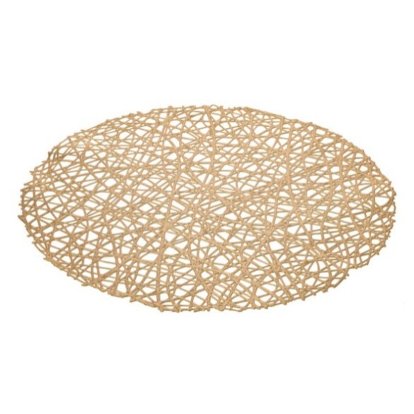 Set de table à trous – Doré mat, Ø39 cm