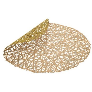 Set de table à trous – Doré mat, Ø39 cm