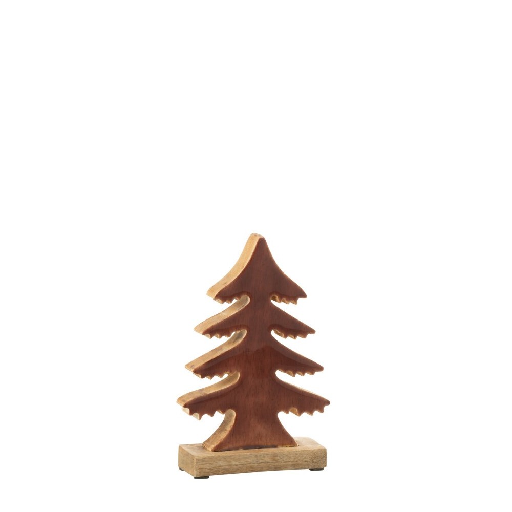 Sapin en bois sur base – Naturel et marron, 22×5×35 cm