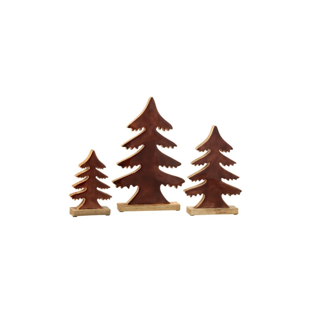 Sapin en bois sur base – Naturel et marron, 22×5×35 cm