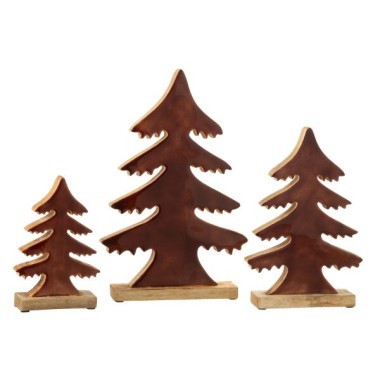 Sapin en bois sur base – Naturel et marron, 22×5×35 cm
