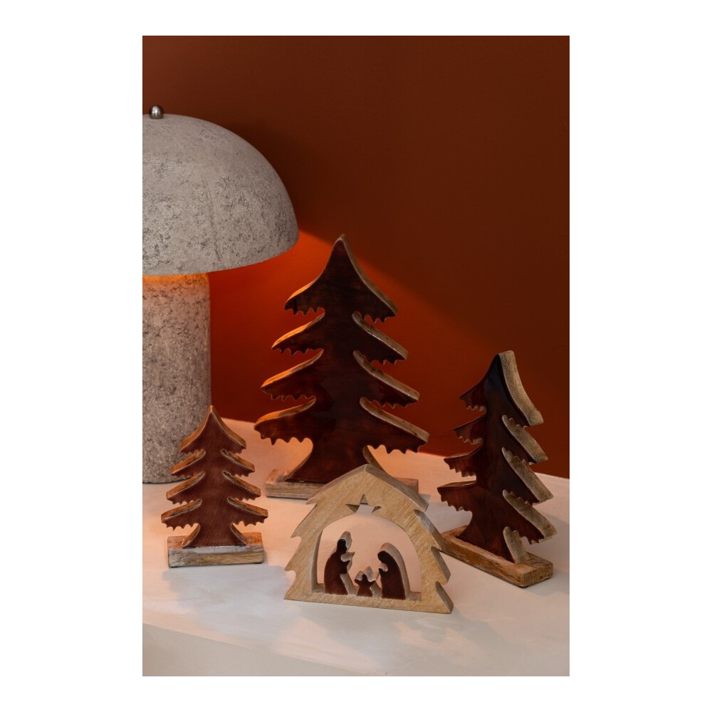 Sapin en bois sur base – Naturel et marron, 22×5×35 cm Sapin en bois sur base – Naturel et marron, 22×5×35 cm