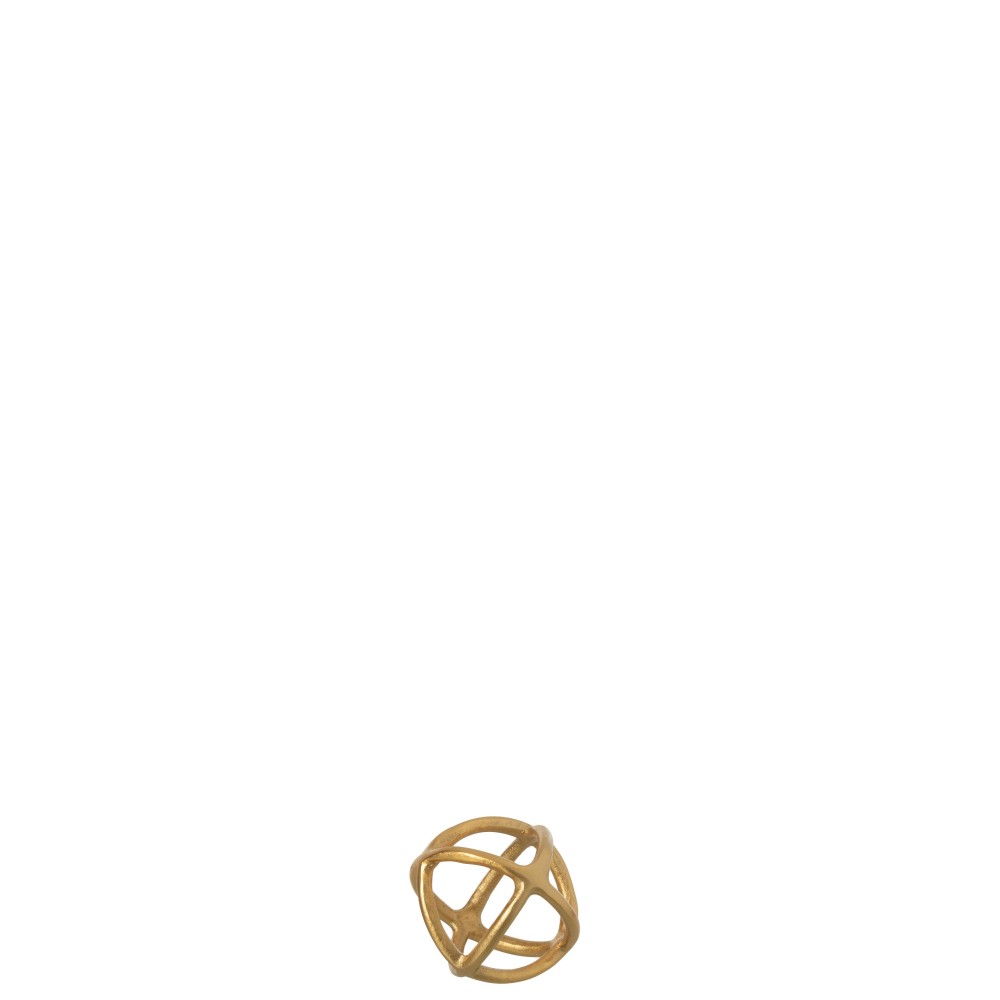 Sculpture boule en aluminium doré – Small, 10×10×10 cm