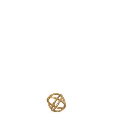 Sculpture boule en aluminium doré – Small, 10×10×10 cm