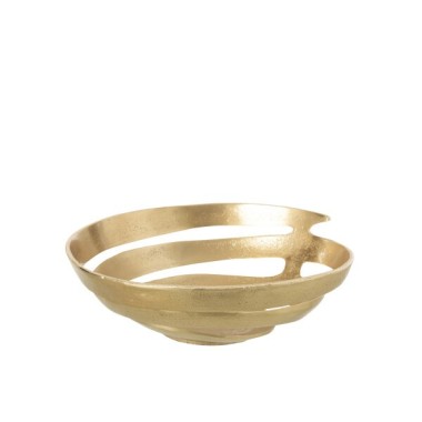 Bol décoratif en aluminium doré – Large, 37×37×11 cm