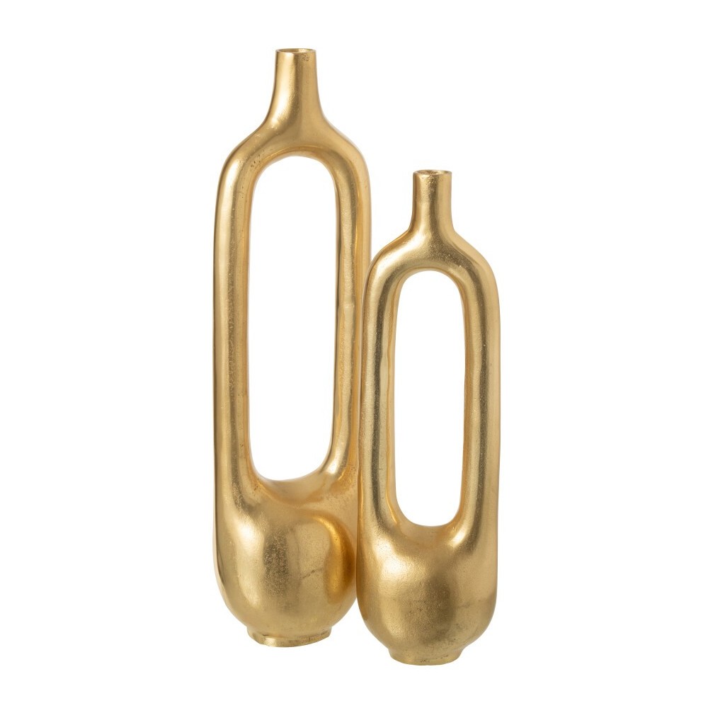 Vase intérieur creux en aluminium doré – Large, 18×14×62 cm