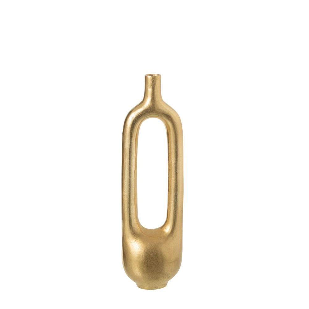 Vase intérieur creux en aluminium doré – Large, 18×14×62 cm
