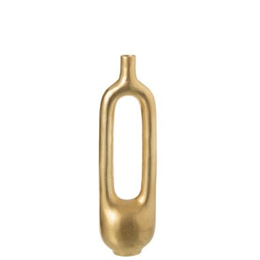 Vase intérieur creux en aluminium doré – Large, 18×14×62 cm