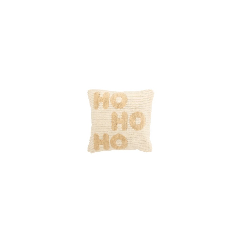 Coussin “Ho Ho Ho” – Beige , 45×45×15 cm