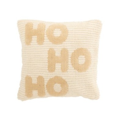 Coussin “Ho Ho Ho” – Beige , 45×45×15 cm