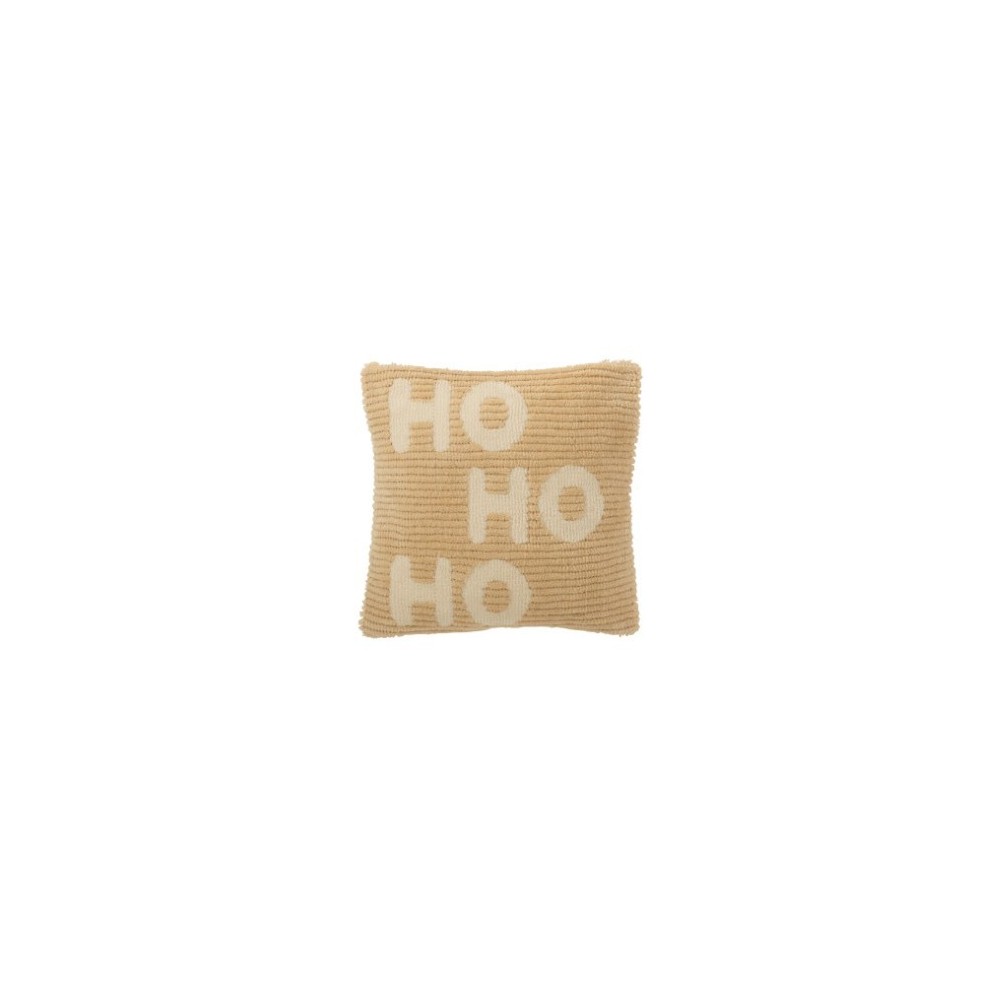 Coussin “Ho Ho Ho” – Beige , 45×45×15 cm