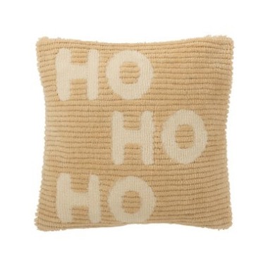 Coussin “Ho Ho Ho” – Beige , 45×45×15 cm