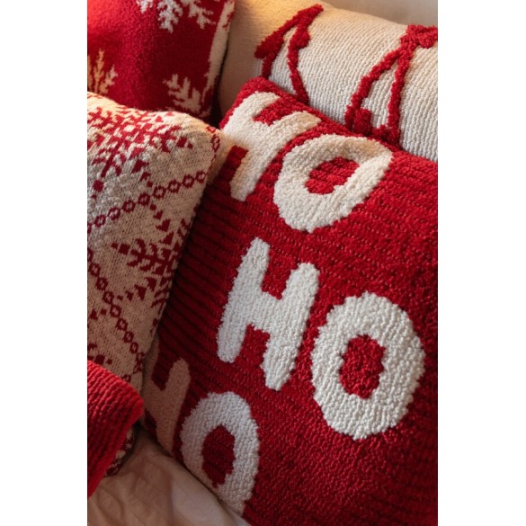 Coussin “Ho Ho Ho” – Rouge , 45×45×15 cm