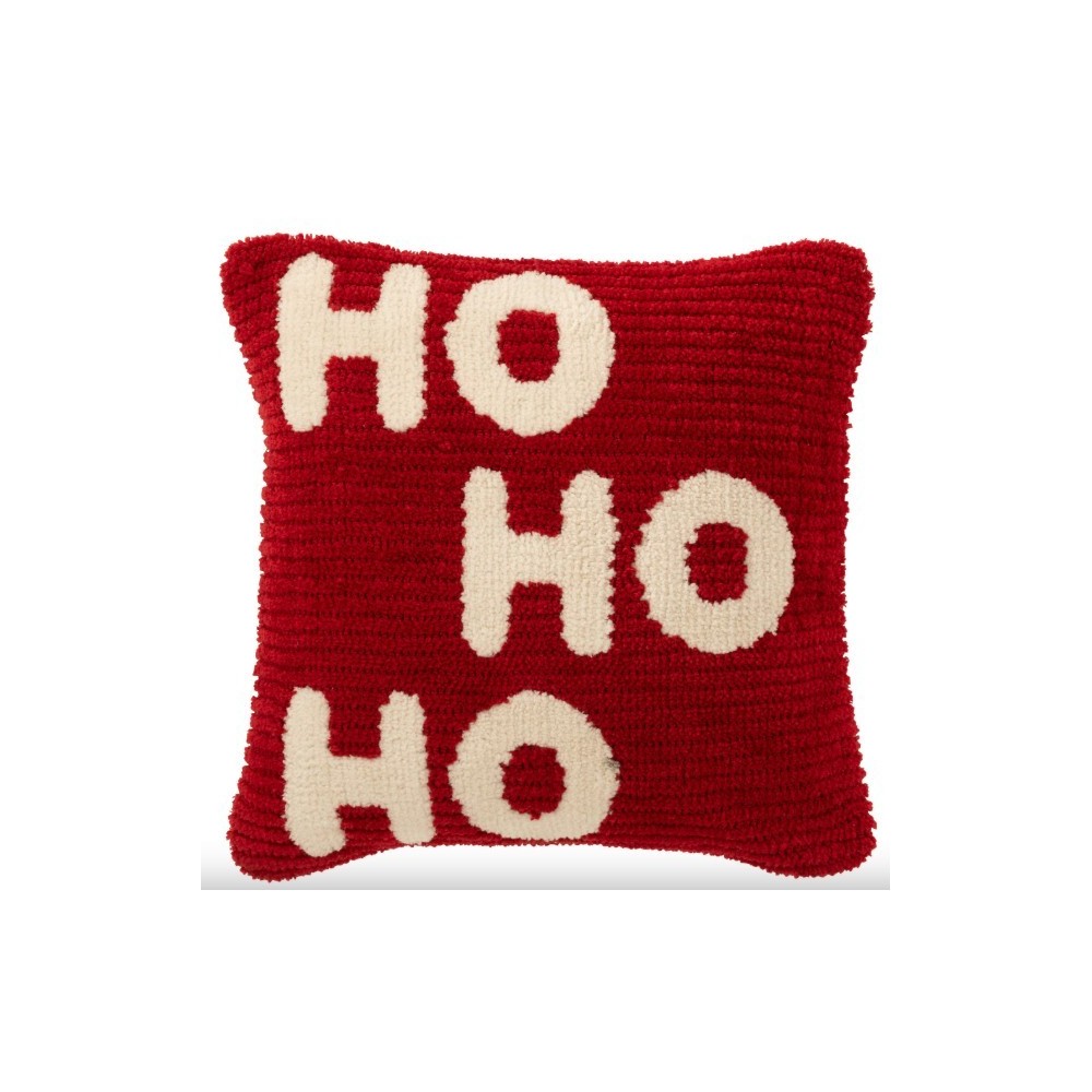Coussin “Ho Ho Ho” – Rouge , 45×45×15 cm