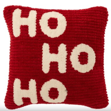 Coussin “Ho Ho Ho” – Rouge , 45×45×15 cm