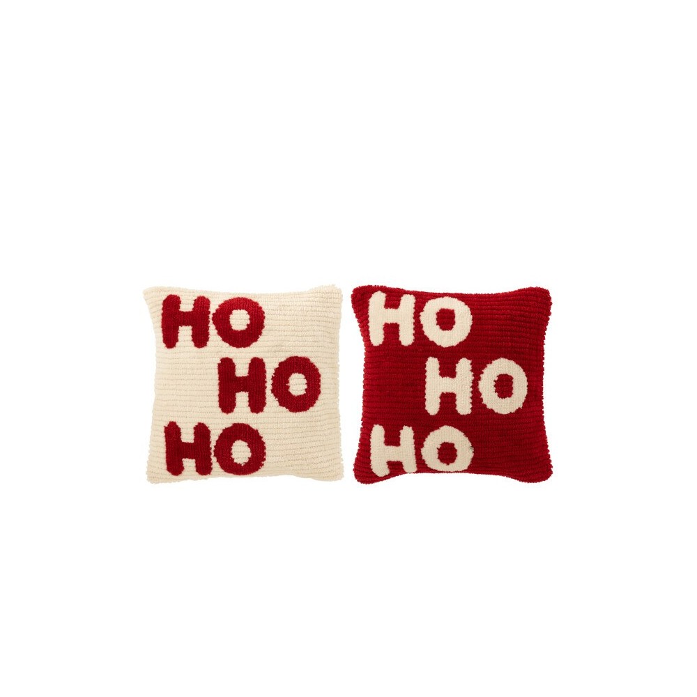 Coussin “Ho Ho Ho” – Blanc , 45×45×15 cm