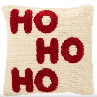 Coussin “Ho Ho Ho” – Blanc , 45×45×15 cm