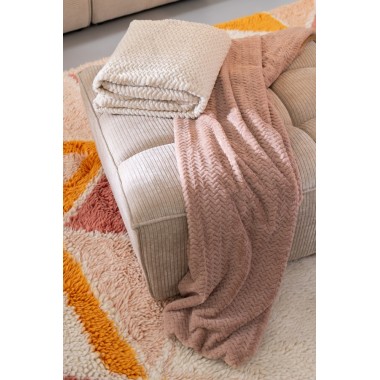 Couverture polyester – Beige, 180x130x1cm