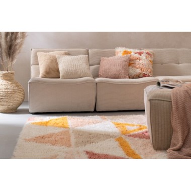 Coussin polyester – Camel, 45×45×15 cm