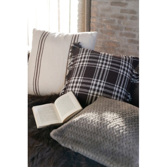 Coussin polyester – Marron foncé, 45×45×15 cm