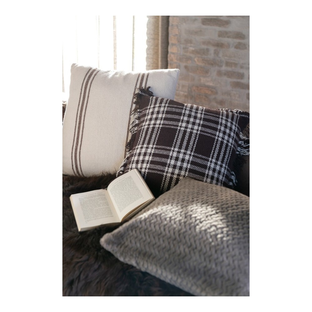 Coussin polyester – Marron foncé, 45×45×15 cm Coussin polyester – Marron foncé, 45×45×15 cm