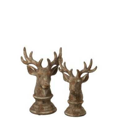 Cerf en polyrésine – Taupe, Small, 24×15,5×33 cm