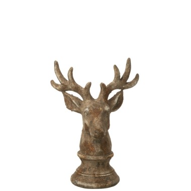 Cerf en polyrésine – Taupe, Small, 24×15,5×33 cm