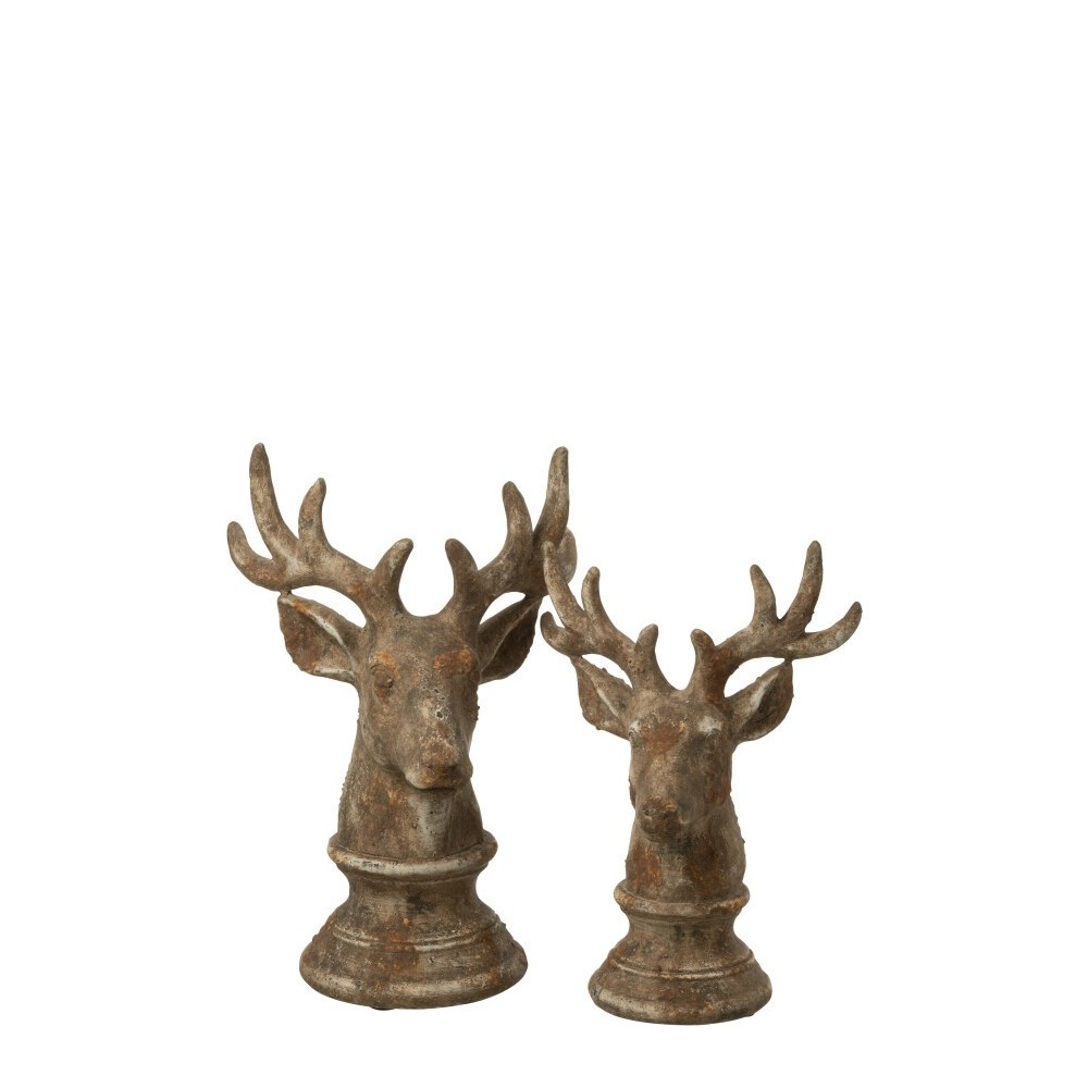Cerf en polyrésine – Taupe, Large, 26×20,5×39.5 cm