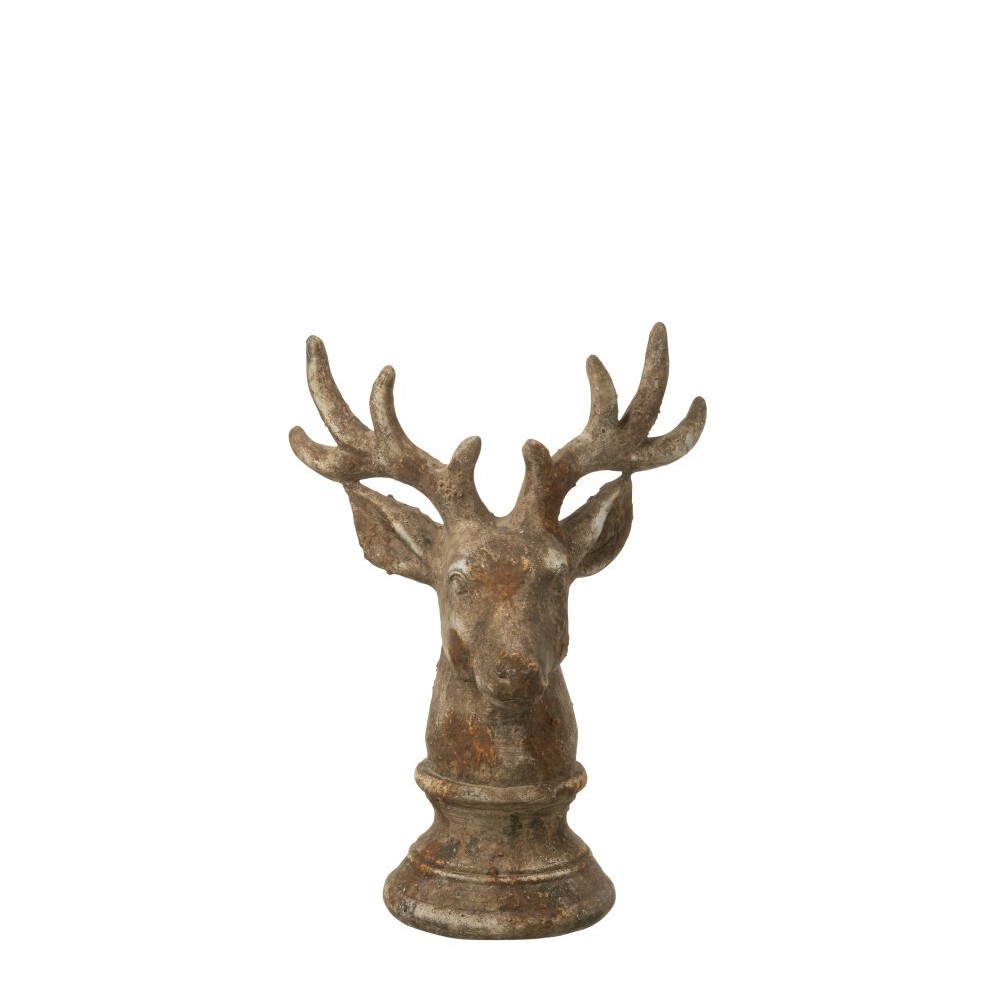 Cerf en polyrésine – Taupe, Large, 26×20,5×39.5 cm