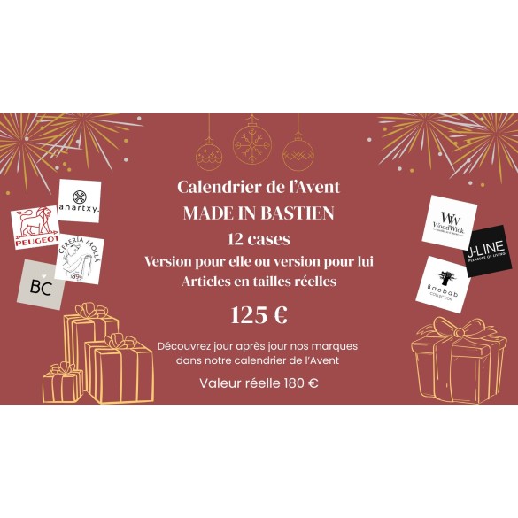 Calendrier de l'Avent - Made In BASTIEN  (12cases) Pour elle