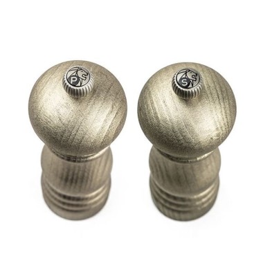 Duo de moulins à poivre et à sel GOLDEN PARIS – Finition dorée – 18 cm Peugeot Saveurs
