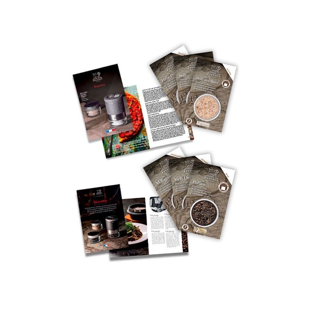 Duo MAESTRO – Bar à poivres & Bar à sels Peugeot Saveurs