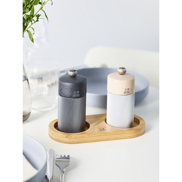 Linéa - Plateau pour deux moulins, bambou, naturel