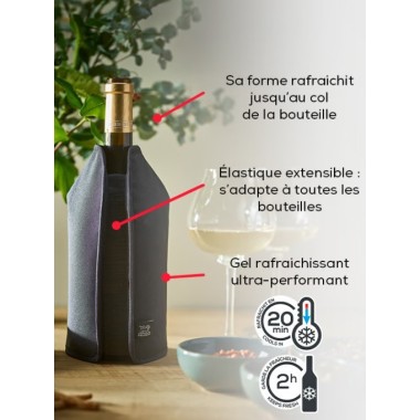 Frizz Gris - Rafraîchisseur extensible Vins & Champagnes, rouge, 23 cm Peugeot Saveurs