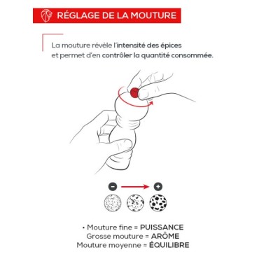 Moulin à poivre manuel Boréal – Noisette , 21 cm