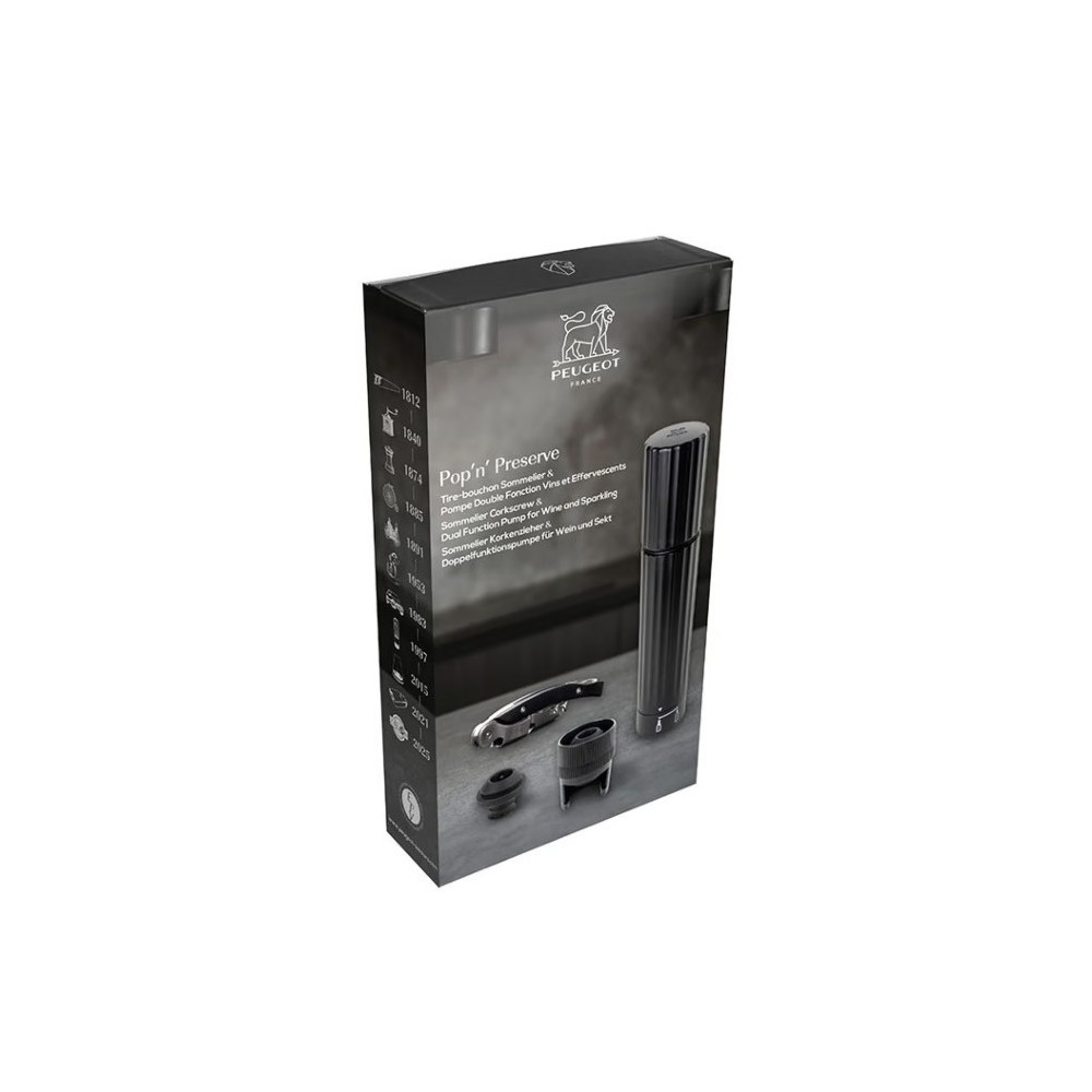 Pop’n Preserve – Coffret tire-bouchon sommelier & pompe double fonction - Peugeot Saveurs