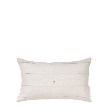 Coussin ligné avec un cœur  30x50 cm