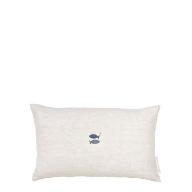 Coussin  avec deux poissons bleus  30x50 cm